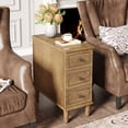 thumbnail image 5 of Tribesigns Solid Wood End Table, Fully Assembled Narrow Side Table with Drawers for Small Spaces, Living Room, Bedroom, Wood Color, 5 of 10