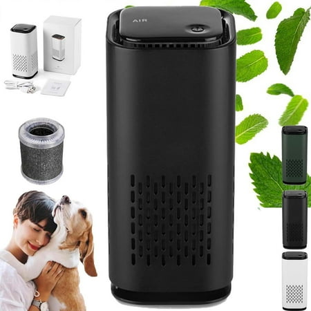 

Air Purifier for Bedroom with Filter Pet Air Purifier for Home Cat Pee Smell Covers Upto 990 Ft² Quiet 360°intake Air Cleaner for pet hair allergies Dust Smoke ，Black