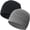 2 Black & Light Grey, variant on 100% Cotton Skull Caps for Men Women Breathable Night Cap Sleep Hats Soft Lightweight Running Beanie Helmet Liner