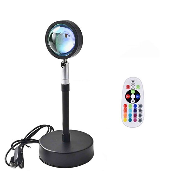 Pompotops Remote Control 16 Color Sunset Lamp Atmosphere Sunset Lamp Photography Sunset Lamp Projection Sunset Lamp Clearance