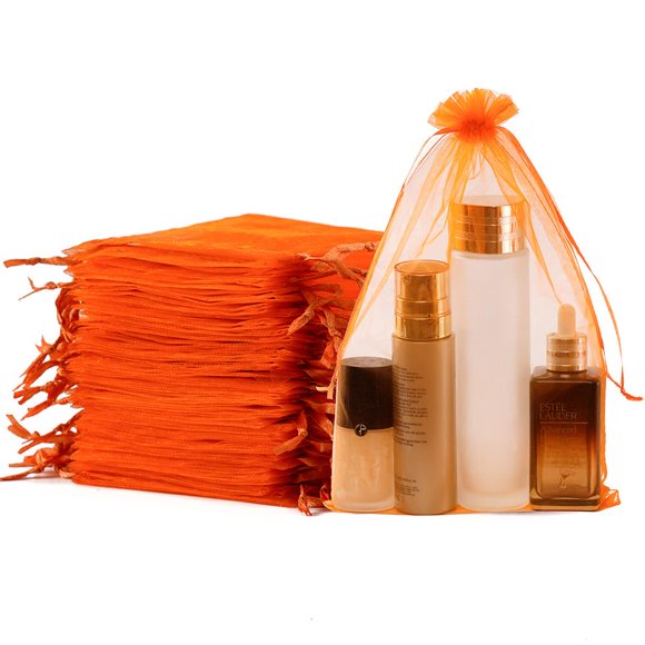 Bolsas de organza Meowoo, 100 unidades, con cordón, 20 x 30 cm, para joyería