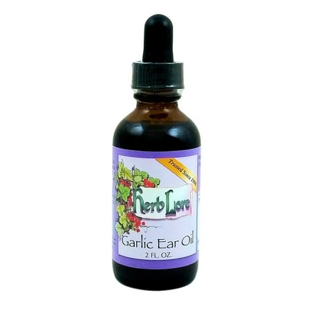 Herb Lore Organic Garlic Ear Oil Drops - 2 Fluid Ounces - Natural Remedy for Ear Pain Relief & Ear Infection (Best Eardrop For Ear Infection)