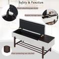 thumbnail image 5 of GZXS Farmhouse Shoe Storage Bench with Padded Seat and Bottom Shelf, Flip-Top Entryway Shoes Organizer Bench w/ Solid Wood Legs, 47.24"L x 16.73"W x 19.9"H, Espresso, 5 of 10