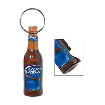 Bud Light Keychain Beer Bottle Opener Lot Of 3 Blue Light Blue Silver 