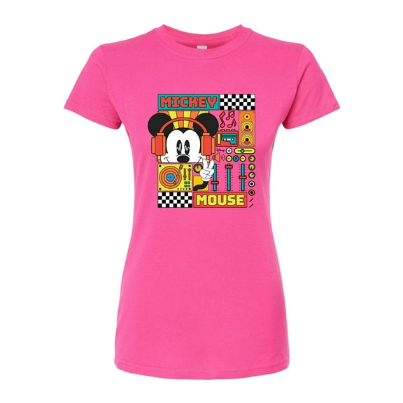 Disney - Mickey Mouse Rhythm Waves - Juniors Fitted Graphic T-Shirt