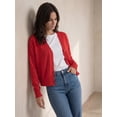 thumbnail image 3 of Ellos Plus Size Lightweight Fine Knit Relaxed V-Neck Boxy Cardigan, 3 of 6