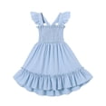 thumbnail image 1 of Vestido YOUNGER TREE para niños pequeños con volantes, sin mangas, azul 2-3T, 1 of 6