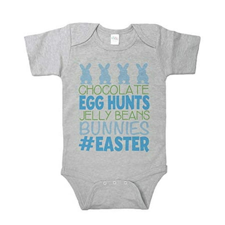 

7 ate 9 Apparel Baby Boy s #Easter Happy Easter Onepiece Grey