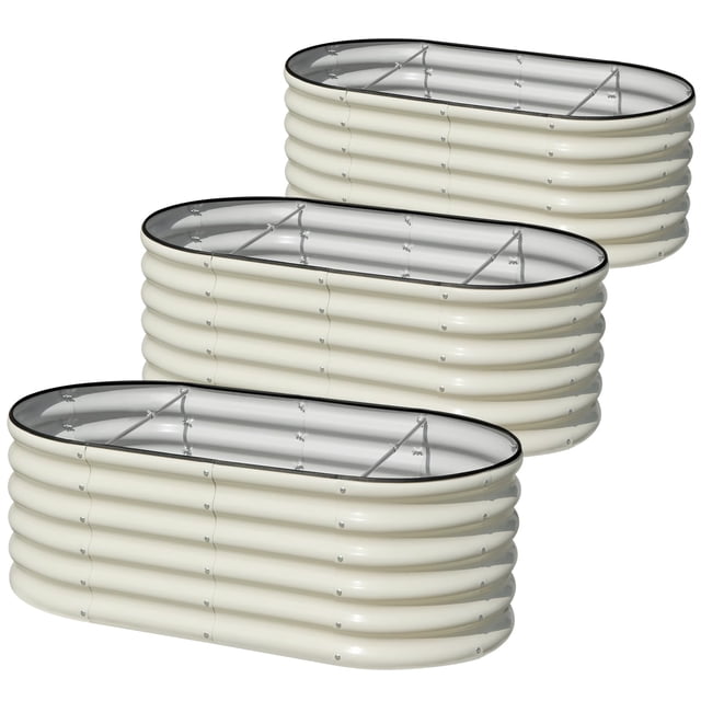 Cama de cultivo elevada SnugNiture 117x60x43 cm de metal galvanizado ovalada