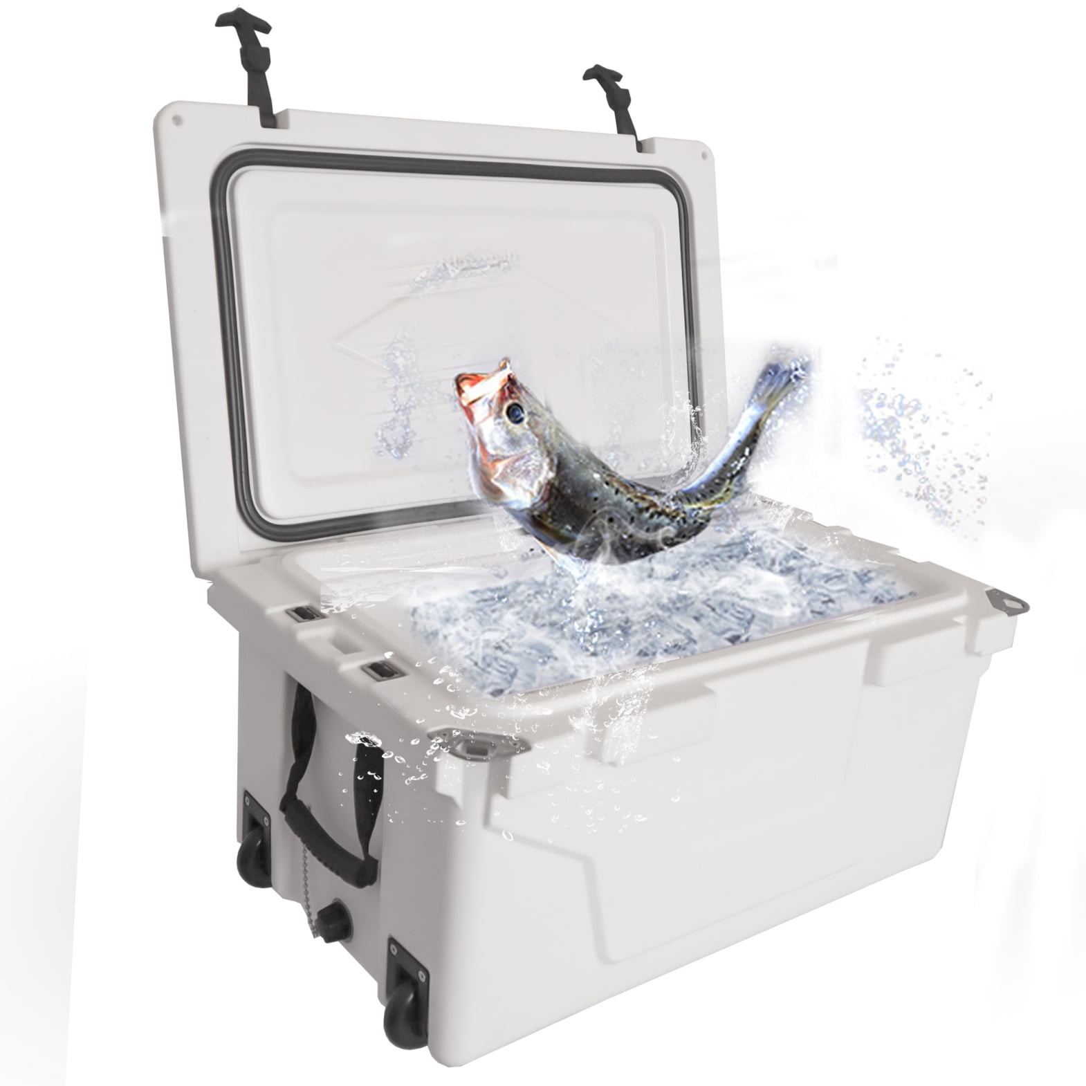 65 Quart Hard Large Cooler Insulation Portable Ice Chest Box with Wheels and Handle,High