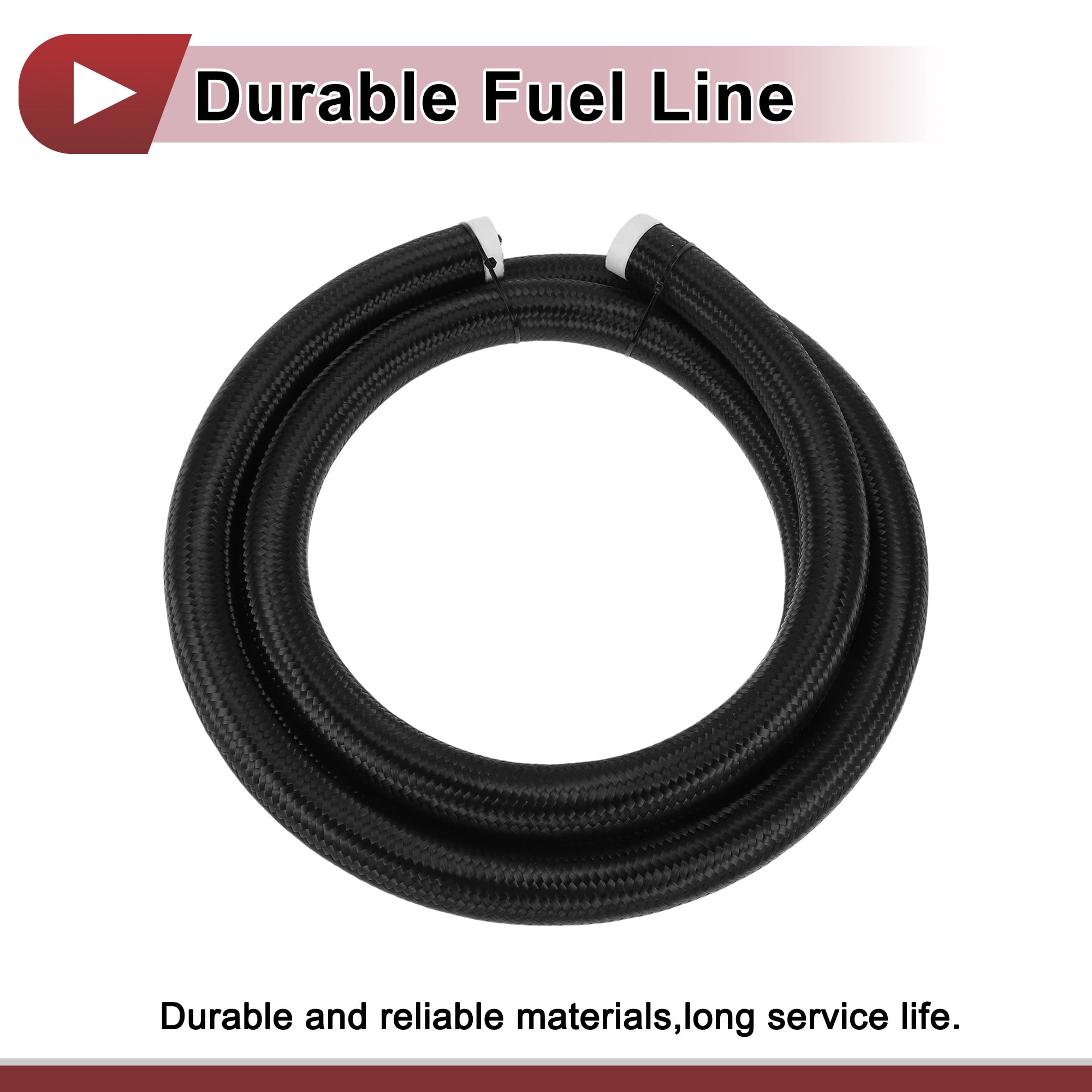 Unique Bargains 10ft AN16 Fuel Line Hose Automotive Fuel Hose Black 1.1"ID 1.4"OD