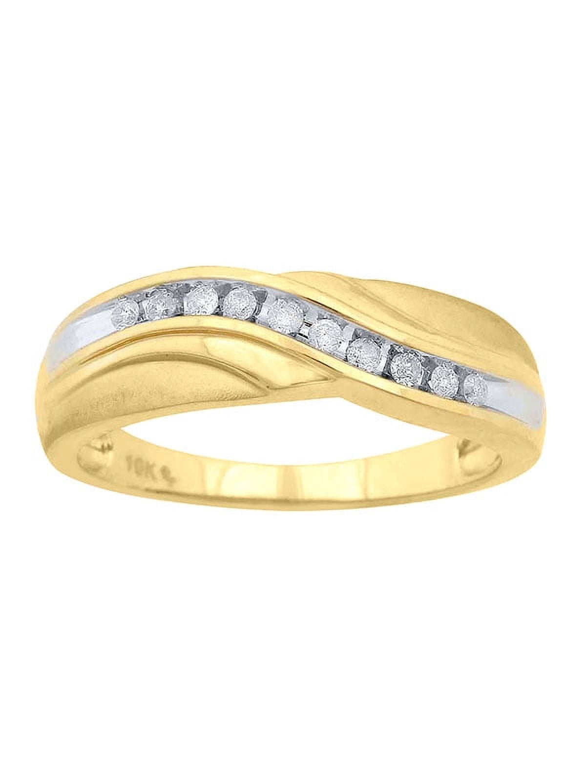 1/5 Carat T.W. Diamond 10kt Yellow Gold Men\'s Band