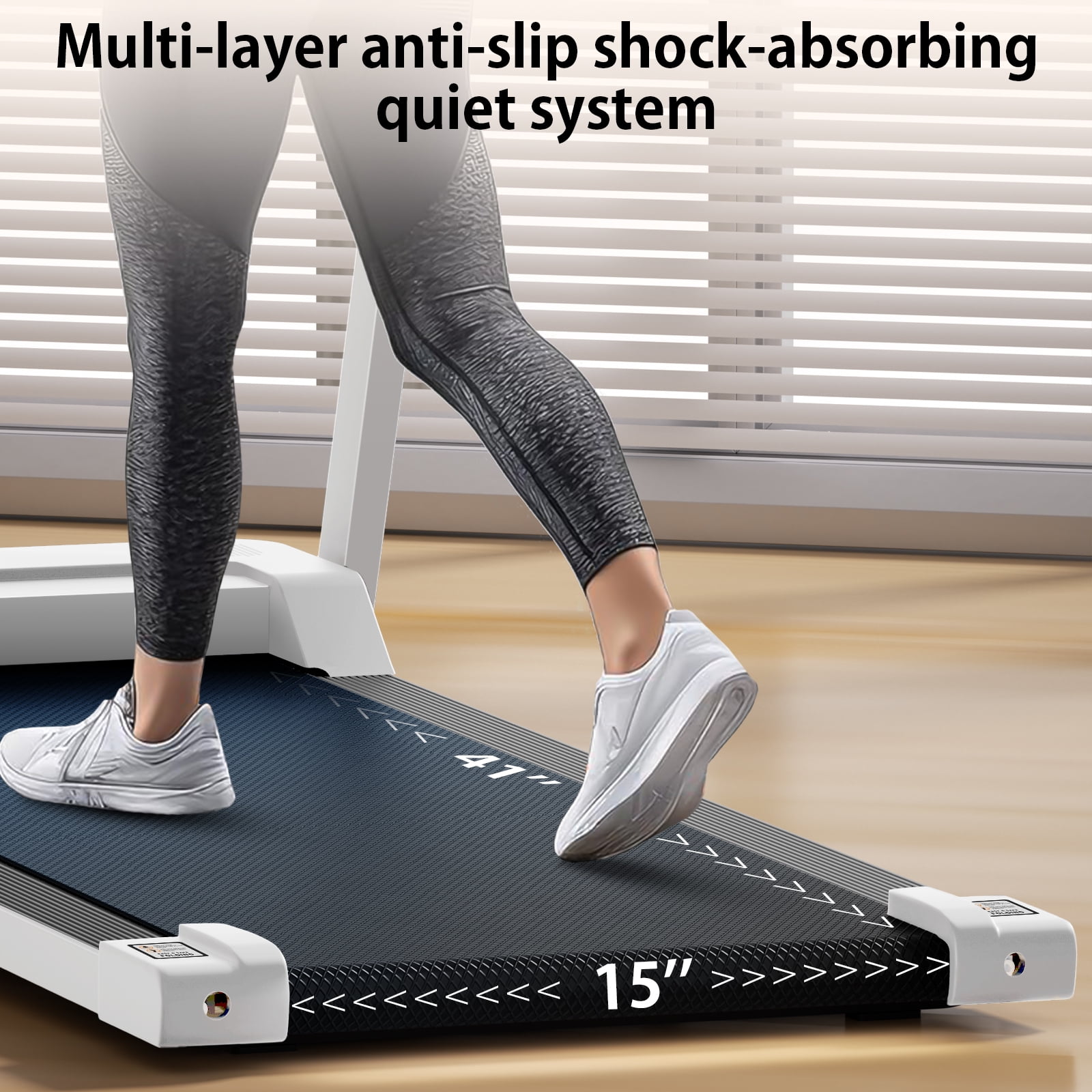 Tomile Foldable Treadmill 300 lb capacity, 3.0 HP Compact Treadmill for Home with LED Display for Daily Exercise, White
