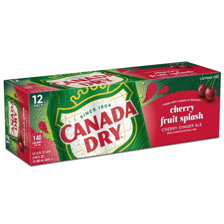 Canada Dry Cherry Ginger Ale, Caffeine Free, Fruit Splash, Soda