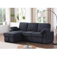 thumbnail image 6 of Miekor Furniture Mackenzie 91"W Dark Gray Chenille Fabric Reversible Sleeper Sectional with Storage Chaise, Drop-Down Table, Cup Holders and Charging Ports 0870, 6 of 13