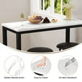 thumbnail image 6 of Cvortll 3-Piece Bar Table and Chairs Set, White Faux Marble High Top Pub Table with 2 PU Leather Stools, Tall Bar Table for Kitchen & Dining, Breakfast Bar Table for Small Spaces, 6 of 12