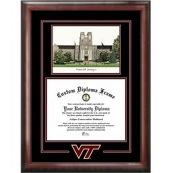 Campus Images VA999SG-155135 15.5 x 13.5 in. Virginia Tech Hokies Spirit Graduate Diploma Frame - Satin Mahogany