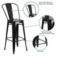 thumbnail image 2 of 30'' High Black Metal Indoor-Outdoor Barstool with Back, 2 of 9
