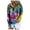 Yellow, variant on HNMKIU Women Hoodie Women's Button Drawstring Pocket Casual Long Sleeve Tie Dye Gradient Print Hoodie Sweatshirt