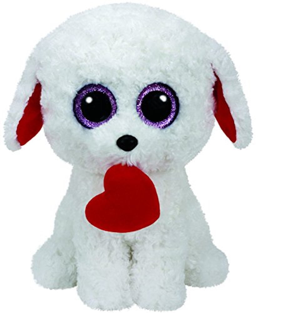 Ty Inc - Beanie Boos - Honey Bun the White Dog w/ Heart - 9