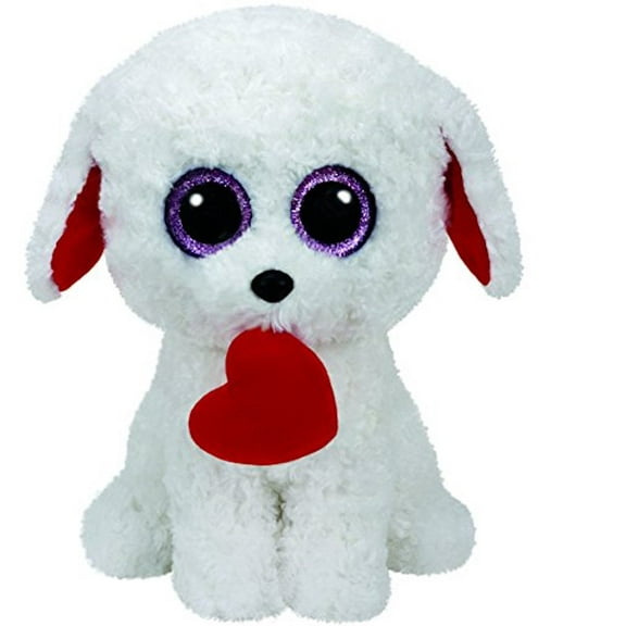 Ty Inc - Beanie Boos - Honey Bun the White Dog w/ Heart - 9"