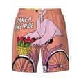 thumbnail image 4 of Lsque Mens Swim Trunks Flamingo Riding a Bicycle Pattern - Bathing Suit Compression Liner - Beach Swim Shorts Swimwear - (S-3XL) - Stretch Quick Dry -X-Large, 4 of 9