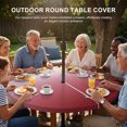 thumbnail image 2 of Round Outdoor Tablecloth with Umbrella Hole and Zipper, Red Beige Ombre Fitted Table Cover with Elastic Edge for 31-35 Inch, Abstract Modern Art Gradient Waterproof Patio Tablecoths for Picnic, 2 of 9