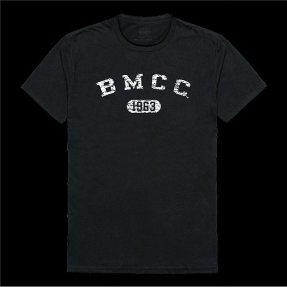 Borough of Manhattan Community College Panthers Distressed Arch College T-Shirt, Black - Large