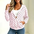 thumbnail image 6 of IUYRTFE Women's Polka Dot Zip Up Hoodie with Pockets Drawstring Long Sleeve Casual Jacket, 6 of 9