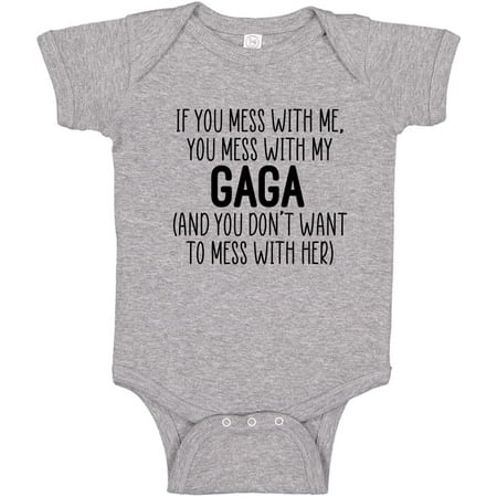 

Don t Mess With My Gaga Baby Bodysuit One Piece or Toddler T-Shirt Funny Gaga Baby Outfit