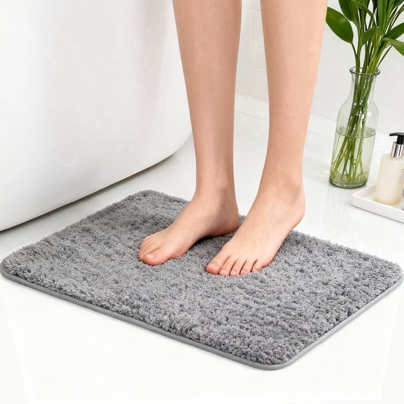 Garnen Bathroom Rugs Non Slip Bath Mat, 20"x31" Bathroom Rug Washable Bath Mats for Bathroom Mat Towel, Soft Absorbent Bath Rugs for Home Toilet, Gray