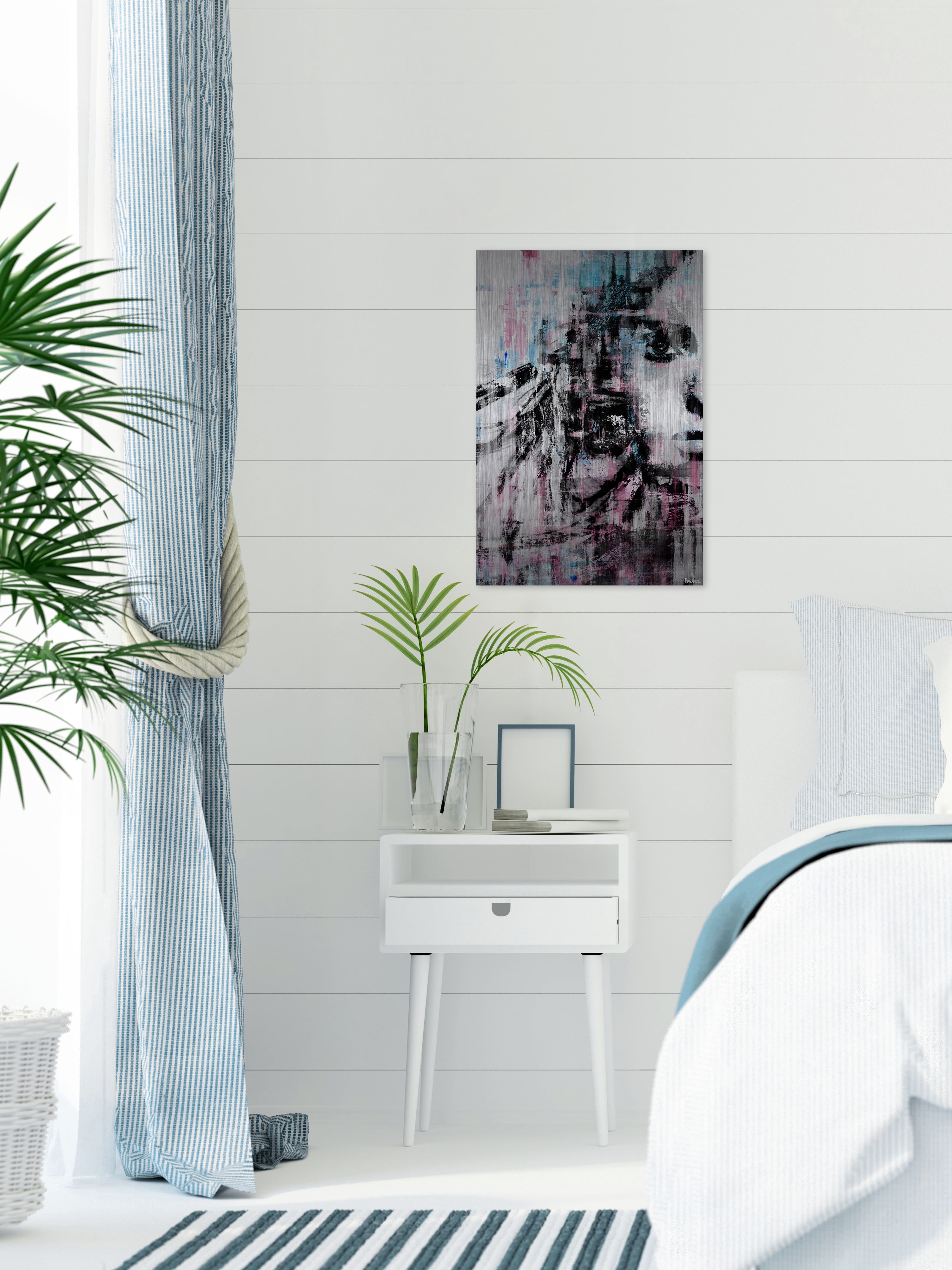 Marmont Hill "Half Face Beauty" Painting Print on Brushed Aluminum