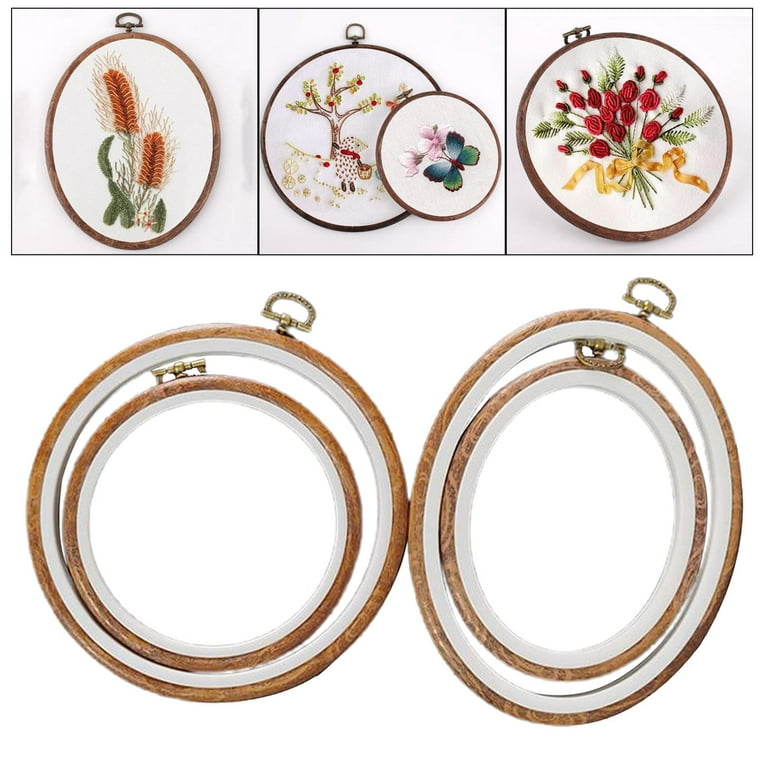 2X 3-12 inch Wooden Bamboo Embroidery Frame Oval Embroidery Hoop Ring Cross  Stitch Machine DIY Needlecraft Household Sewing Tool - AliExpress