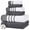 Coal Black, variant on Modern Threads Reinhart 6-Piece Quick Dry Striped, Cotton Bath Towel Set, Tan Beige