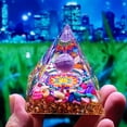 thumbnail image 2 of Pirámide de orgón de cristal, generador de energía, amatista natural, peridoto, herramienta de meditación para chakras, reiki, decoración de habitación, regalos de Navidad., 2 of 6