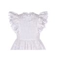 thumbnail image 4 of Girls Dress Off White Lace Stand-up Collar Ruffle Flare Sleeve Pompom 4 Years, 4 of 6