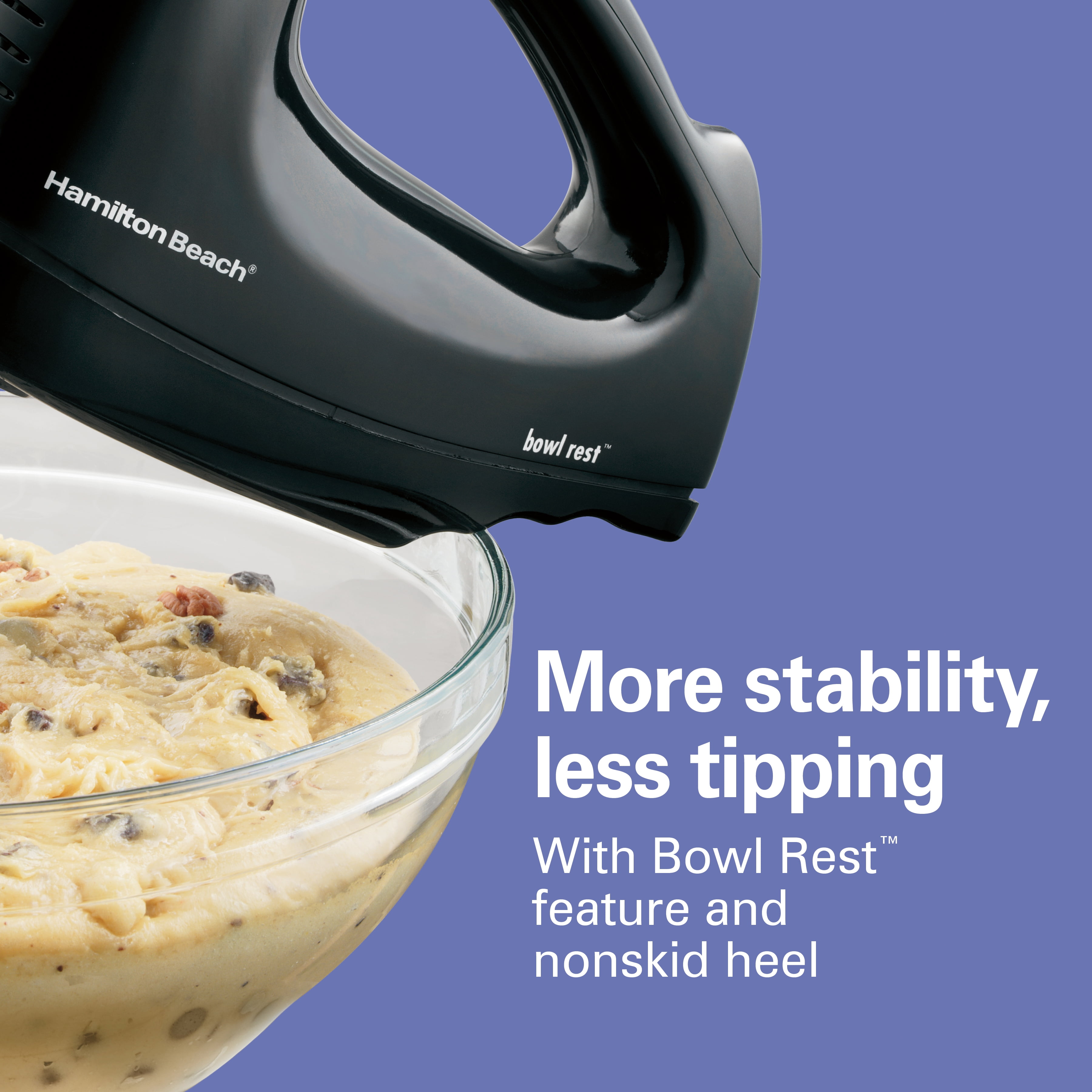 Hamilton Beach Brands Inc. 62695V Hamilton Beach Power Deluxe 6-Speed  Electric Hand Mixer with Snap-On Storage Case, QuickBurst, Beaters, Whisk,  Bowl Rest