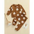 thumbnail image 2 of Qiylii 2Pcs Baby Girl Floral Print Tracksuit, Long Sleeve T shirt Tops + Pants, 2 of 9