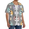 thumbnail image 4 of Xecao offers the Cute Geese for Men's Casual Short-sleeved Shirt, a button-up collared shirt with a pocket, perfect for beach vacations and yacht travel in the Large size., 4 of 7