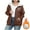 Brown, variant on Oversized Zip Up Hoodie for Women Plus Size Sherpa Lined Hooded Jackets Love Heart Print Sweatshirt Jacket Thicken Valentine Sport Coat Khaki 5XL