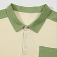 thumbnail image 4 of T-shirts for Men Plus Size under $5 Short Sleeved Lapel Pocket Color Blocked Button Up Casual Polo T Shirt Classic Casual Golf Collar Tee with Pocket Green XL, 4 of 5