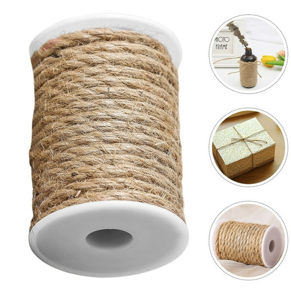 LOLIPPYY Jute Rope for DIY Craft Projects Natural Thick Twine for Packaging Decorating and Gardening