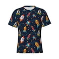 thumbnail image 4 of Qekee Spaceships and Stars Classic Fit T-Shirt Men's Shirt Men's Tight Short Sleeves for Exercise, Running, Mountaineering - Spaceships and Stars, 4 of 9