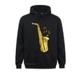 thumbnail image 2 of Sudadera con capucha de manga larga gótica para hombre, regalo de saxofón, notas musicales, verano y otoño, 2 of 5