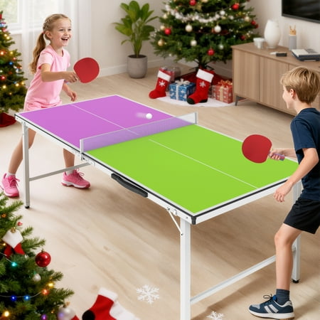 Condition photo showing New/Like New for 5ft Table Tennis Table  SEGMART Foldable Ping Pong Table with Net  2 Ping Pong Paddles  3 Balls for Adults and Kids  Portable Game Table for Indoor Outdoor Games