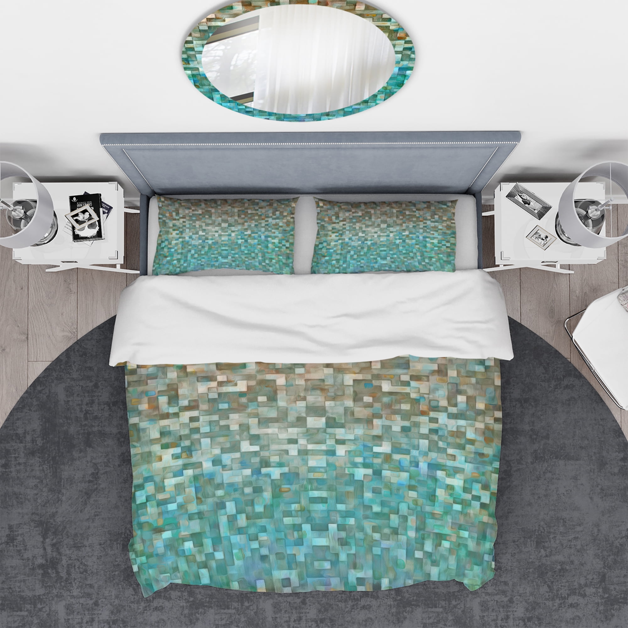Designart 'Blocked Abstract' Geometric Duvet Cover Set