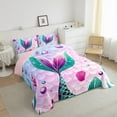 thumbnail image 7 of jejeloiu Mermaid Tail Print Full Size Comforter Sets,Ocean Sea Animal Bedding Comforter Set,Sealife Coral Shell Bedding Sets For Girls,Cozy Room Decor Reversible,3-Piece, 7 of 7