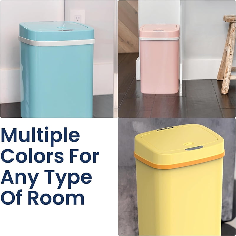 NPT-16-1 Automatic Touchless Motion Sensor Diaper Disposal Trash Can with lid, 4.2 gallon/16 L, Pink, Plastic