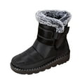 thumbnail image 5 of HEWUQI Womens Snow Boots Fuzzy Cuff Adjustable Strap Winter Shoes Warm Cold Weather Commute Snowy Daily Booties Black Size 11, 5 of 5