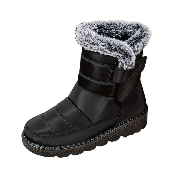 YLYL Womens Winter Fleece Snow Boots Fur Lined Warm Ankle Boots Slip on Waterproof Outdoor Booties